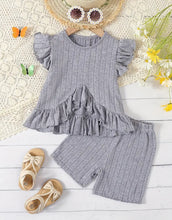 Load image into Gallery viewer, Ruffled Ribbed Short Outfit