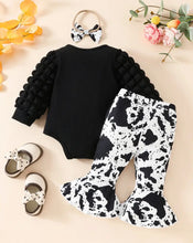 Load image into Gallery viewer, 3 Pc. Bubble Sleeve Cow Outfit