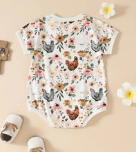 Load image into Gallery viewer, Flowers and Hens Onesie