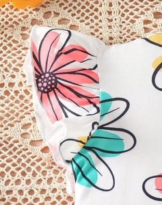 Ruffled Sleeve Flower Outfit
