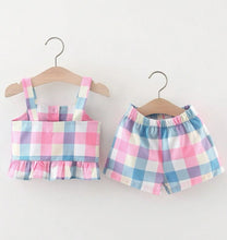 Load image into Gallery viewer, Pink Plaid Short set