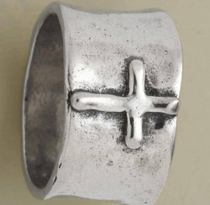 Vintage cross band ring