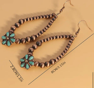 Leaf Pearl flower Earrings