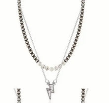 Load image into Gallery viewer, Navajo Pearl/Lightening Bolt Necklace Set