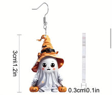 Load image into Gallery viewer, Acrylic Halloween Ghost Witches Earrings
