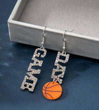 Load image into Gallery viewer, Basketball Dangle Game Day earrings