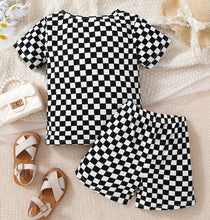 Load image into Gallery viewer, Knitted Hem Checkered Outfit