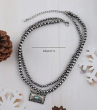 Load image into Gallery viewer, Navajo pearl layered  bar necklace