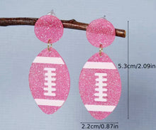 Load image into Gallery viewer, Pink football earrings