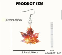 Load image into Gallery viewer, Acrylic Halloween Leaf Earrings