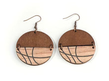 Load image into Gallery viewer, Wooden split Sports earrings