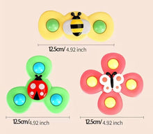 Load image into Gallery viewer, 3 Pc Suction Cup Spinner toys