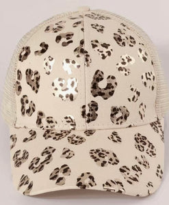 Animal print cross cross caps