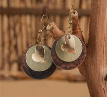 Load image into Gallery viewer, Bohemian Brass Heart Earrings