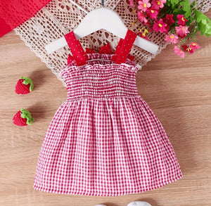 Strawberry Plaid Sundress
