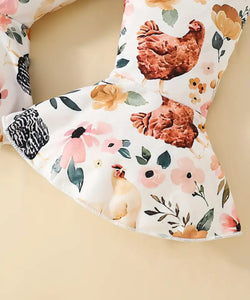 3Pc Floral Chicken Outfit
