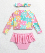Load image into Gallery viewer, Floral long sleeve swimsuit