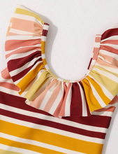 Load image into Gallery viewer, Brown striped swimsuit