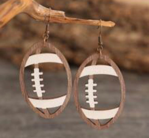 Hollowed football earrings