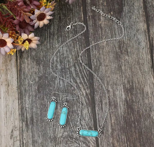 Rounded Bar necklace and earring set