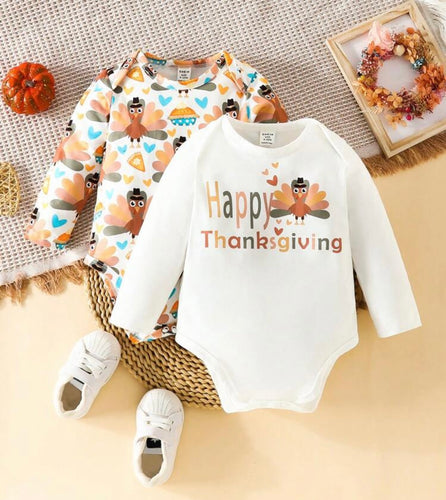 Thanksgiving long sleeve onesie