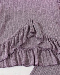 Ruffled Ribbed Short Outfit