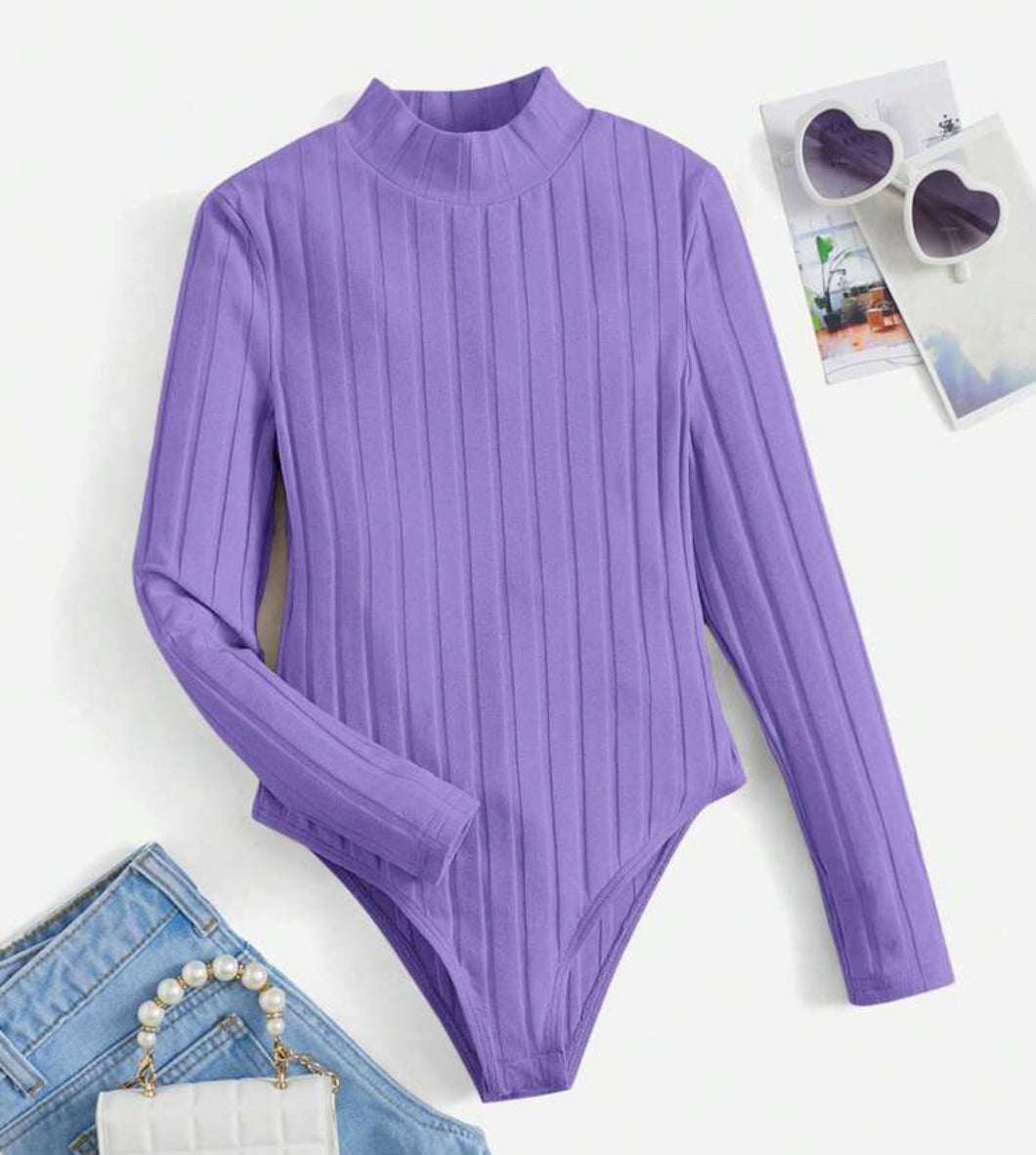 Purple Mock neck Bodysuits