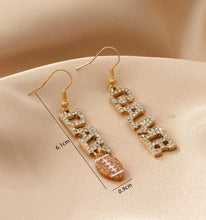 Load image into Gallery viewer, Football Dangle Game Day earrings