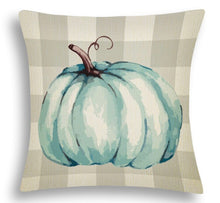 Load image into Gallery viewer, Checkered Blue pumpkin Pillow Case
