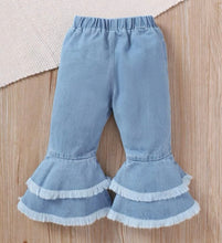 Load image into Gallery viewer, Ruffle (double)bottom flare jeans