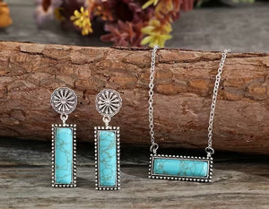 Bar necklace and earring set