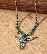 Load image into Gallery viewer, Western Faux Steer Head Necklace