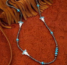 Load image into Gallery viewer, Navajo Pearl Bull necklace