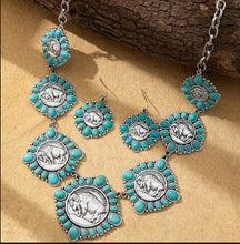 Load image into Gallery viewer, Turquoise Buffalo Nickel Jewelry Set
