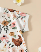 Load image into Gallery viewer, Flowers and Hens Onesie