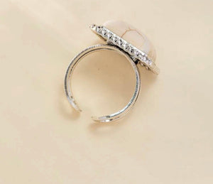 Square Stone ring/slide/tee clip