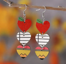 Load image into Gallery viewer, Dangle apple wood  Earrings