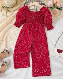 Puff Sleeve Pant Romper