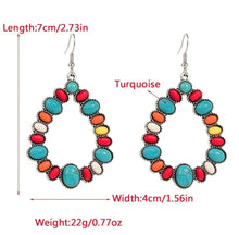 Load image into Gallery viewer, Exaggerated Hollow Teardrop Stone Earrings