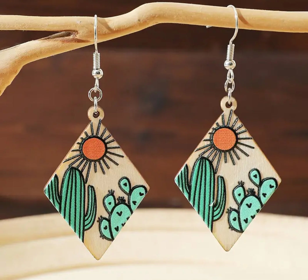 Geometric Cactus earrings