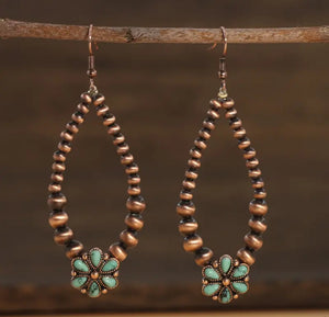 Leaf Pearl flower Earrings