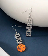 Load image into Gallery viewer, Basketball Dangle Game Day earrings