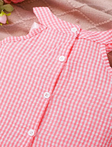 Checkered Flower Short Set