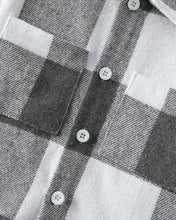 Load image into Gallery viewer, Grey Button up Plaid shirt