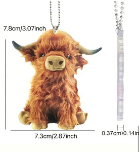 Highland Cow Car Charm