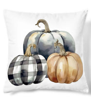 Load image into Gallery viewer, Checkered Pumpkin Pillow Case