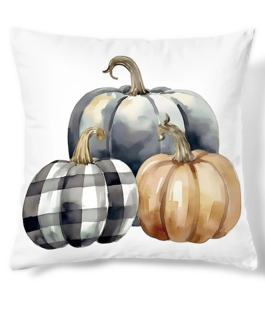 Checkered Pumpkin Pillow Case
