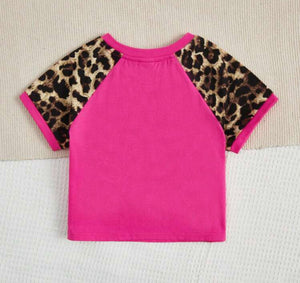 Kids Leopard sleeve top