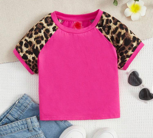 Kids Leopard sleeve top