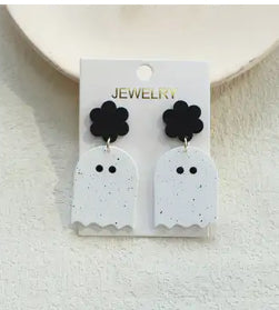Acrylic Halloween Ghost Post Earrings